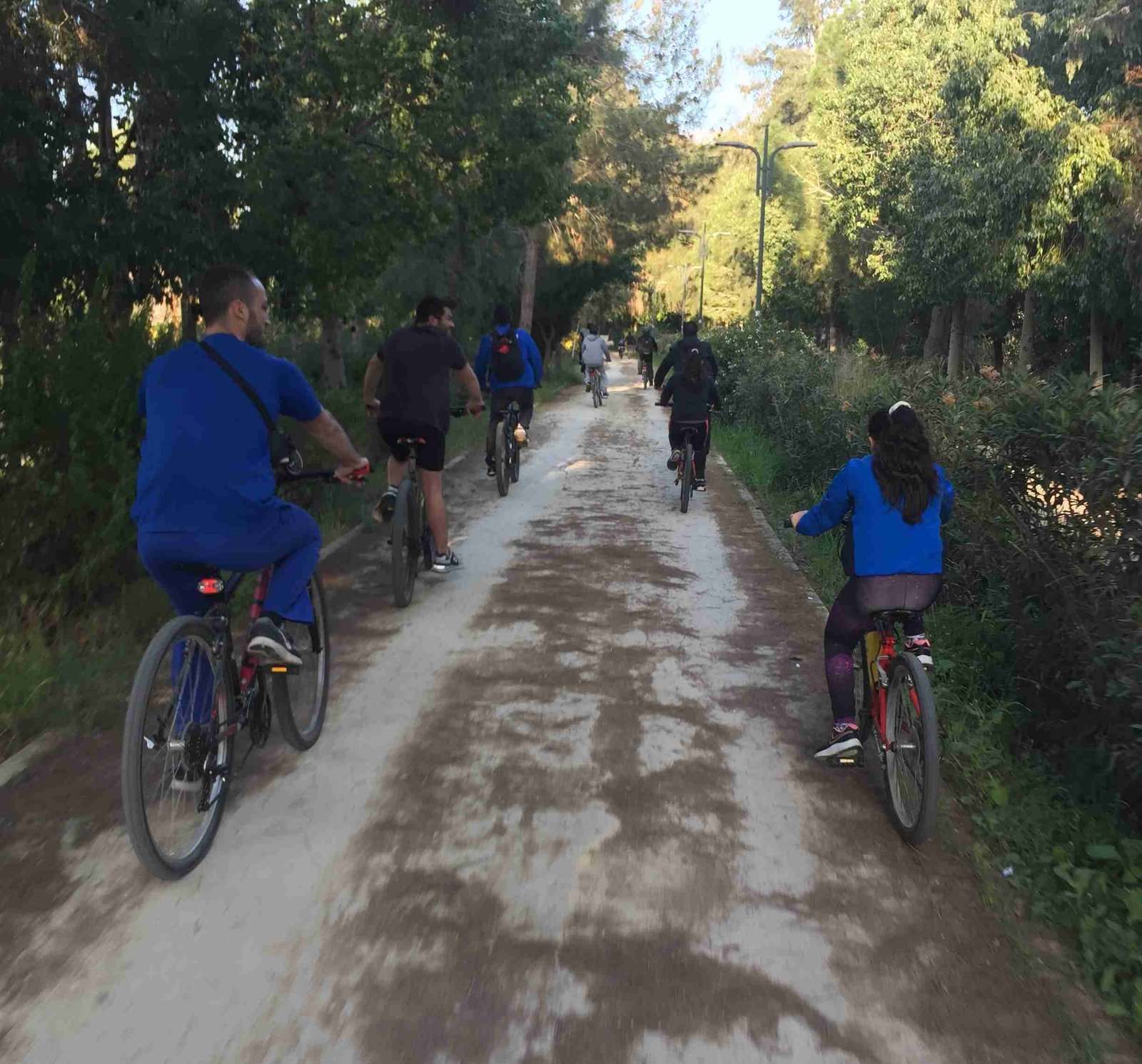 Group Of Young people cycling