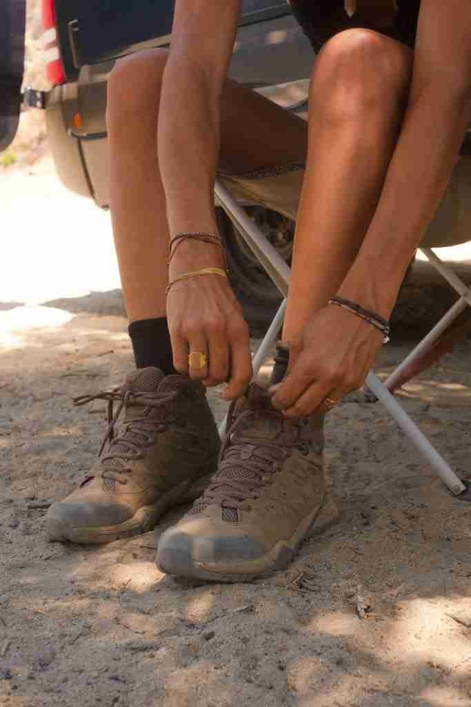 Woman Wearing Hiking Boots